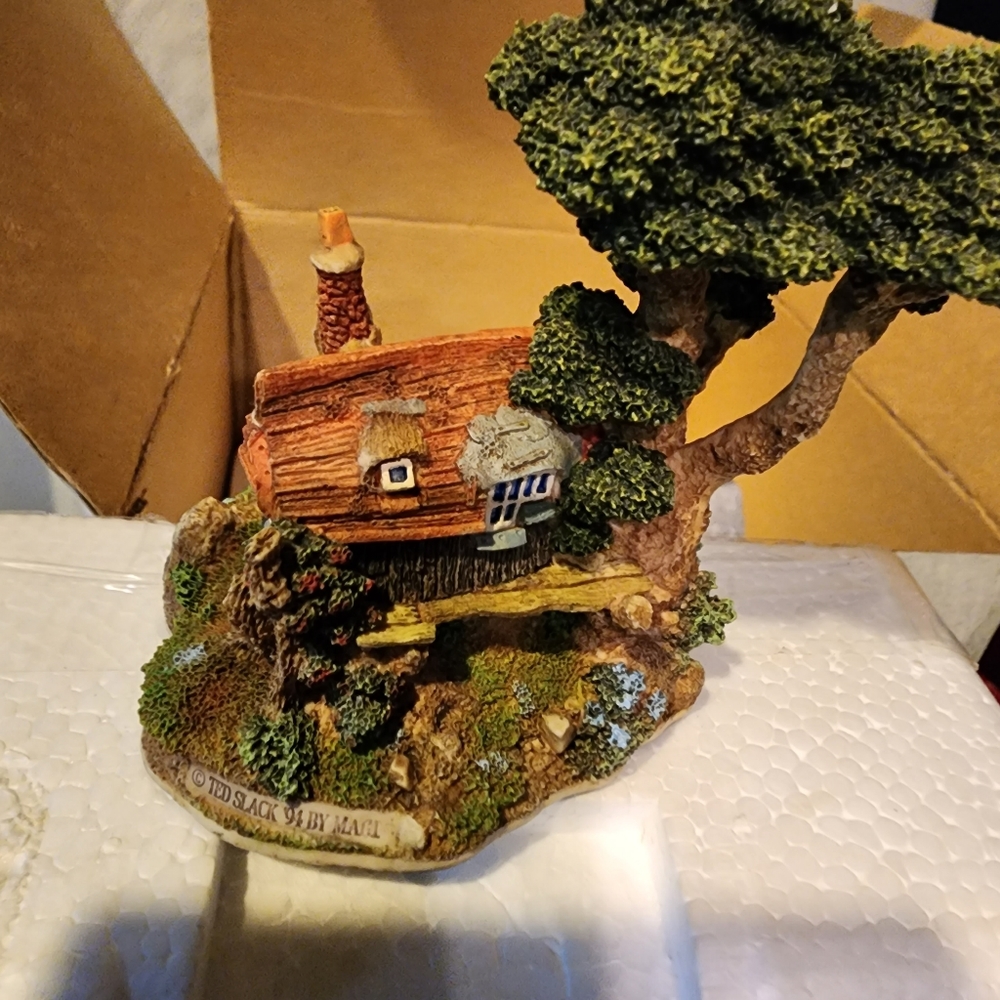 Vtg Woodly Wise The Moss Wood Hollow  Storybook Fairy Tree House COA NEW IN BOX